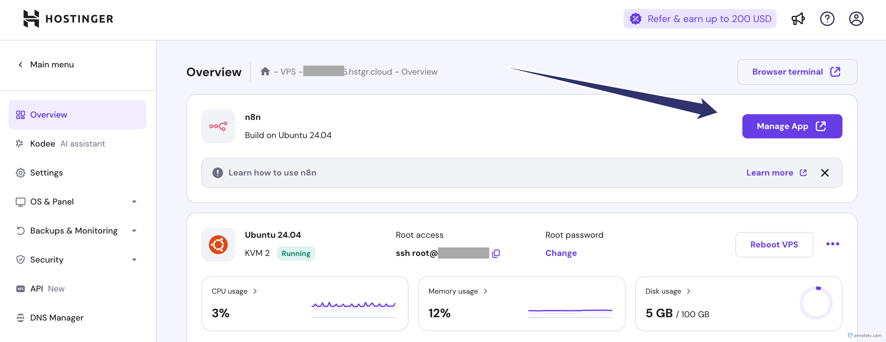 How to open the browser console on hostinger